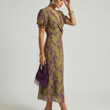 Virel | Vestido Midi de Design Floral Relaxante