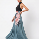 Olympas | Vestido Maxikleid com Corpete e Estampa Floral
