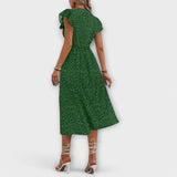 Elegante Vestido Midi com Poás