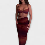 Jane - Crop Top & Saia Overskirt com Gradiente Elegante