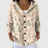 Cardigan com capuz de malha