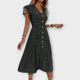 Elegante Vestido Midi com Poás