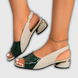 Gloria | Sandália Slingback ortopédica bicolor