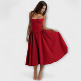 Rosalie - Vestido de corpete sem mangas refinado