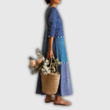 Ulrike | Vestido Maxi em Patchwork de Mistura de Padrões
