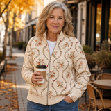 Hannelore™ | Cardigan com delicadas flores em ramos