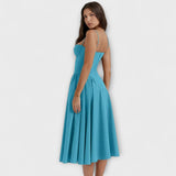 Rosalie - Vestido de corpete sem mangas refinado