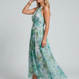 Portia | Vestido Midi de Alças com Padrão de Flores