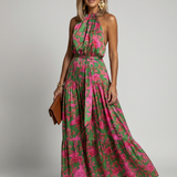 Rowen | Vestido Midi com Decote Halter Drapado