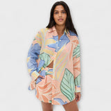 Mary - Conjunto Curto de Impressão de Folhas Tropicais da Playa Boyfriend