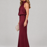 Nopal | Vestido Midi Sem Mangas com Decote Drapado