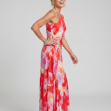 Taya | Vestido Midi com parte superior plissada de um lado
