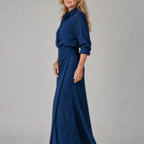 Mirque | Vestido maxi com mangas longas e frente cruzada