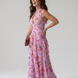 Nori | Vestido Maxikleid Floral com Alças de Halter