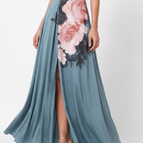 Olympas | Vestido Maxikleid com Corpete e Estampa Floral
