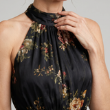 Sior | Vestido Midi com Decote Halter Floral