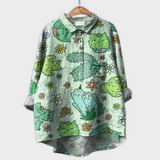 Magdalena - Blusa feminina feita à mão com design floral