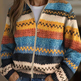 Elke™ | Cardigan em Listras Ziguezague