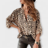 Clara - Blusa Moderna com Padrão de Leopardo