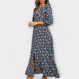 Vestido Maxi com Padrão de Flores para Mulheres