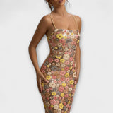 Oakley - Maxi Vestido com Lantejoulas Florais em Estilo Anos 80