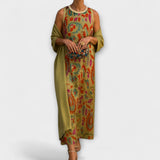 Raffaella – Vestido longo elegante com estola combinada