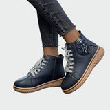 Botas de couro ortopédicas com cano baixo