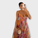 Vestido Maxí Annai em Malha - Elegante e Ajustado ao Corpo