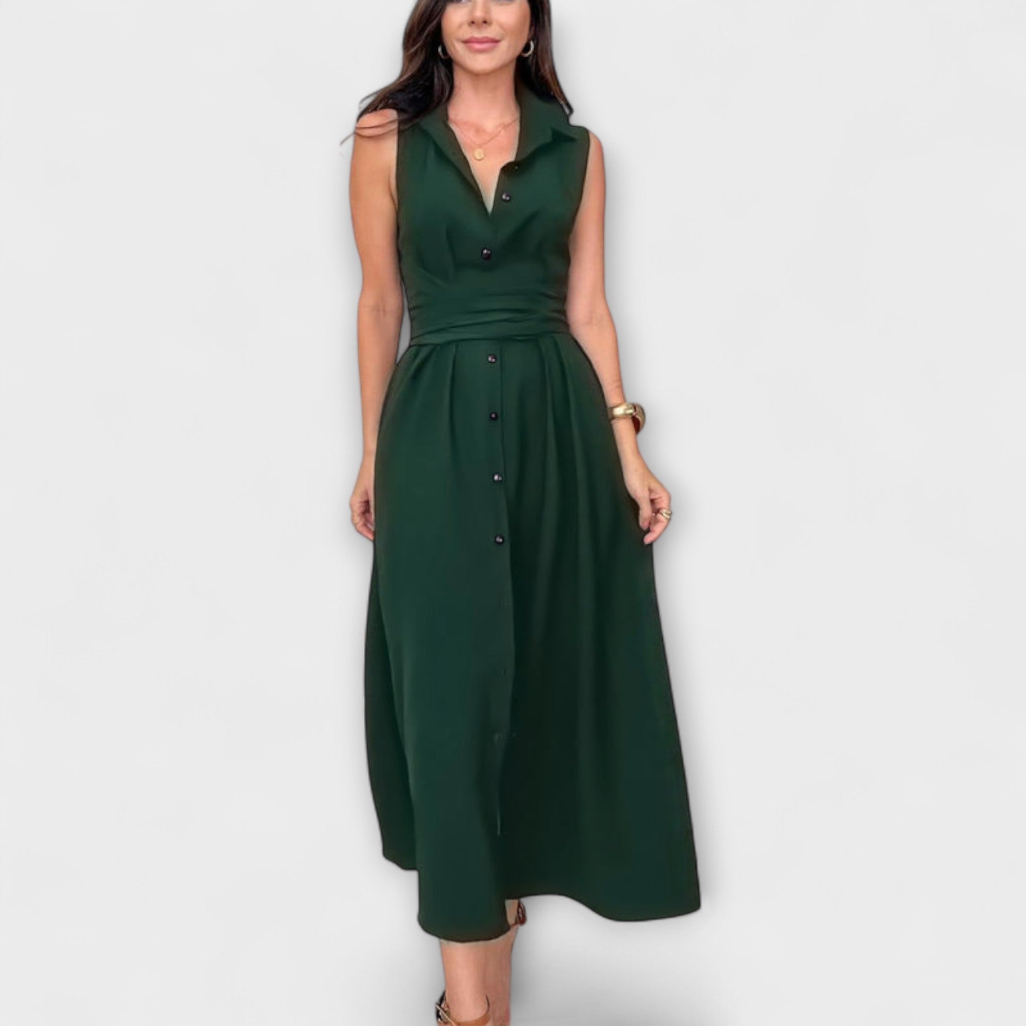 Mira - Vestido Midi de uma só linha com detalhe de laço