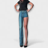 Astra - Calções de Denim assimétricos e trendy com alça de ombro