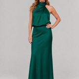 Nopal | Vestido Midi Sem Mangas com Decote Drapado