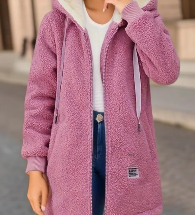 Krista | Colete de Teddy Quente com Capuz para Senhora