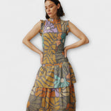 Vestido Midi Botânico Multicolorido