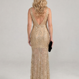 Sirea | Vestido Midi Sem Mangas Transparente com Lantejoulas
