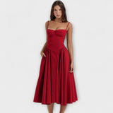 Rosalie - Vestido de corpete sem mangas refinado