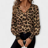 Sara - Blusa Elegante com Padrão de Leopardo