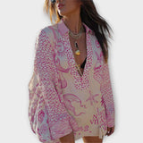 Liv - Conjunto de Camisa e Calções em Satin com Franja