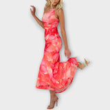 Pia - Vestido maxi com drapeado lateral