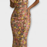 Oakley - Maxi Vestido com Lantejoulas Florais em Estilo Anos 80