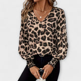 Sara - Blusa Elegante com Padrão de Leopardo