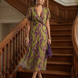 Virel | Vestido Midi de Design Floral Relaxante
