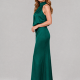 Nopal | Vestido Midi Sem Mangas com Decote Drapado
