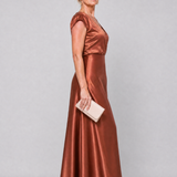 Samouse | Vestido Maxi com Top Envolvente e Mangas Curtas