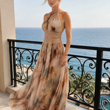 Elavenue | Vestido Maxi com Alças e Cintura de Renda