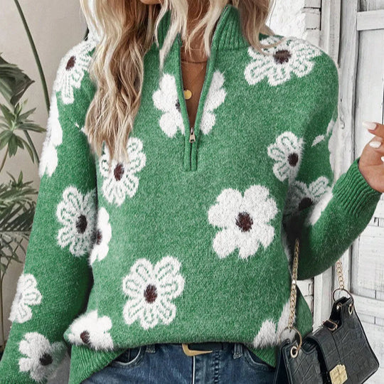 BLOOM | Pullover com gola de fecho éclair