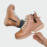 Botas de couro ortopédicas com cano baixo