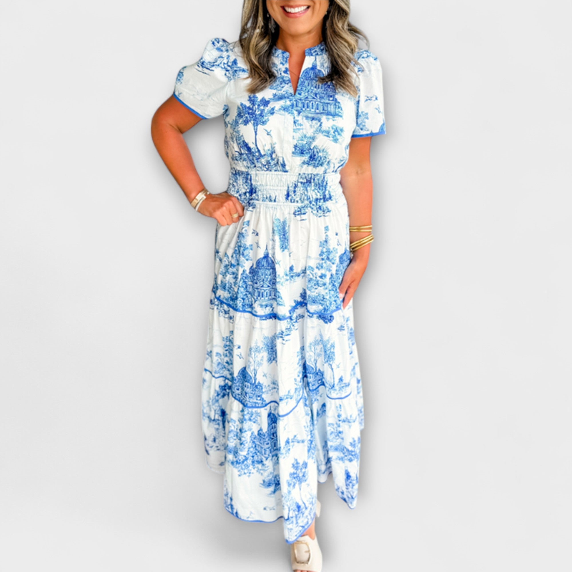Eliza - Vestido Maxi Toile Atemporal