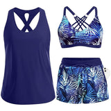 Maren | Conjunto de Tankini-Biquíni e Cover-Up em Três Peças