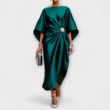 Vestido Longo de Cetim Luxuoso