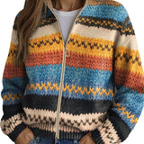 Elke™ | Cardigan em Listras Ziguezague
